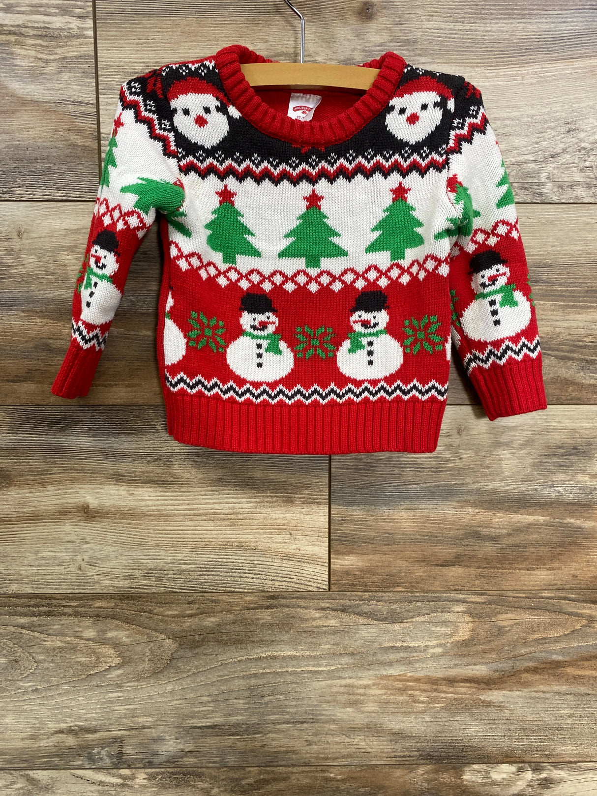 Holiday Time Ugly Sweater White sz 2T