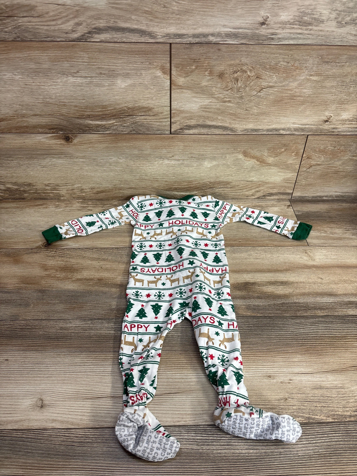 Carter's Happy Holiday's Sleeper White sz 12m