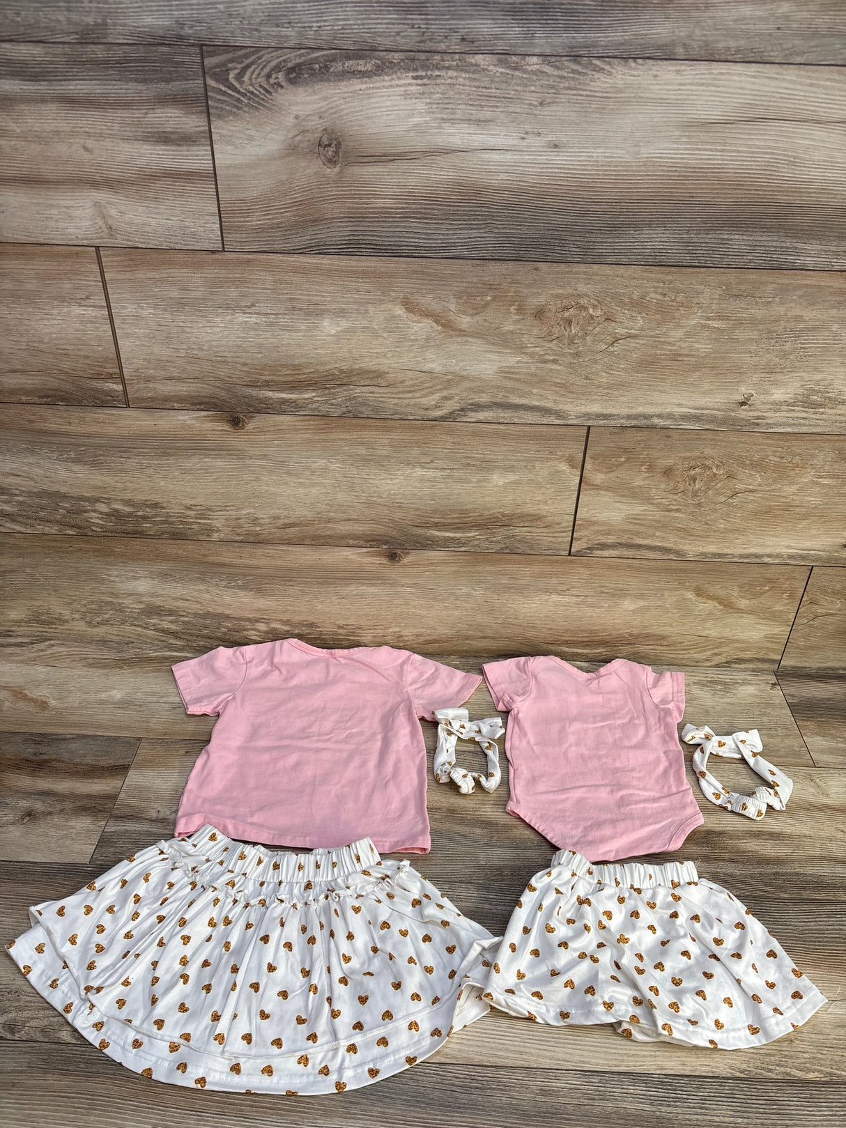 AMAWMW Big Sister Little Sister Matching Outfits Pink sz 2T/6-9m