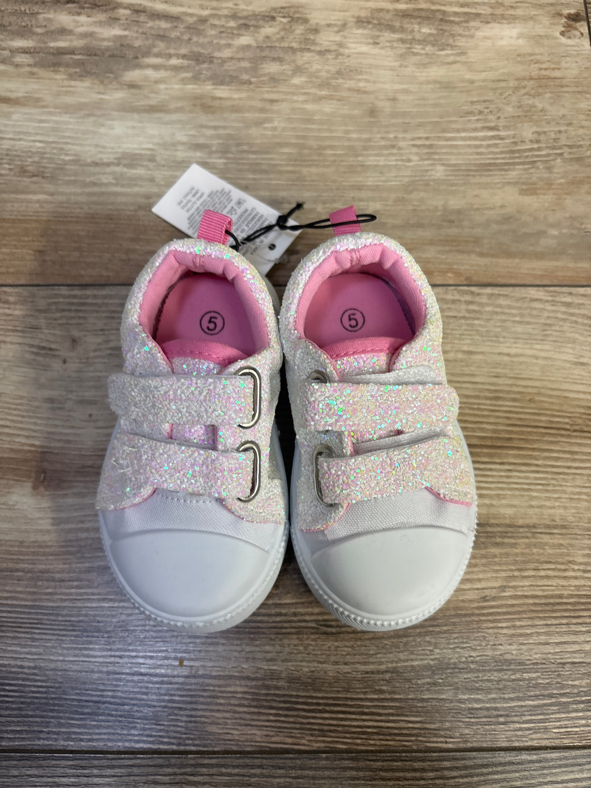 NEW Bocca Canvas Walking Sneakers Glitter White sz 5c