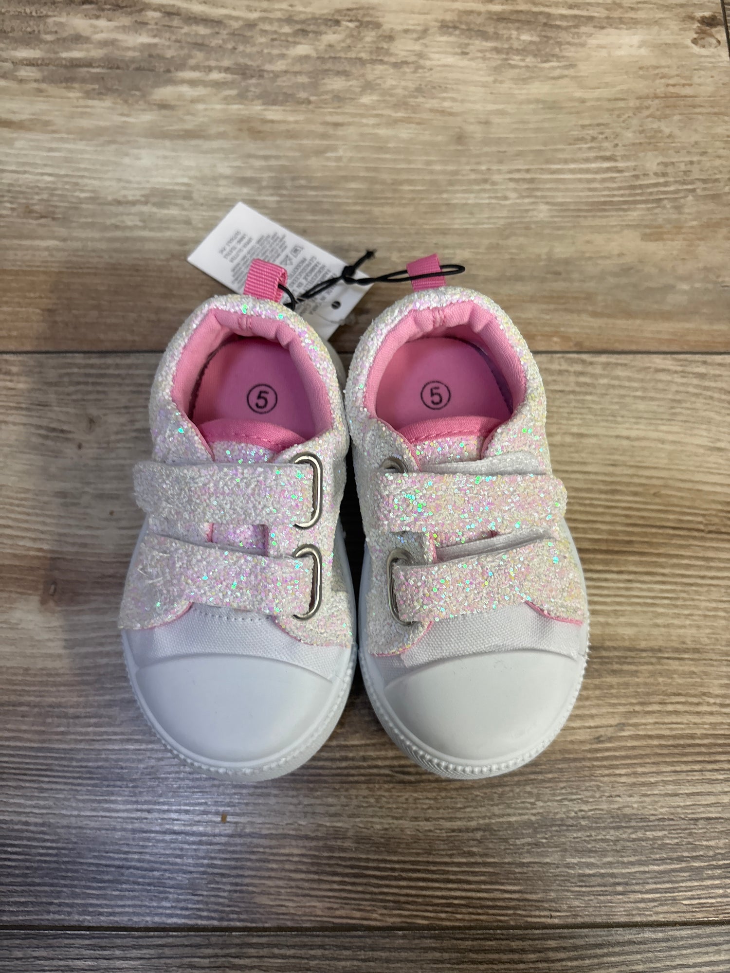 NEW Bocca Canvas Walking Sneakers Glitter White sz 5c