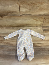 Child Of Mine Floral Ribbed Sleeper White sz Newborn