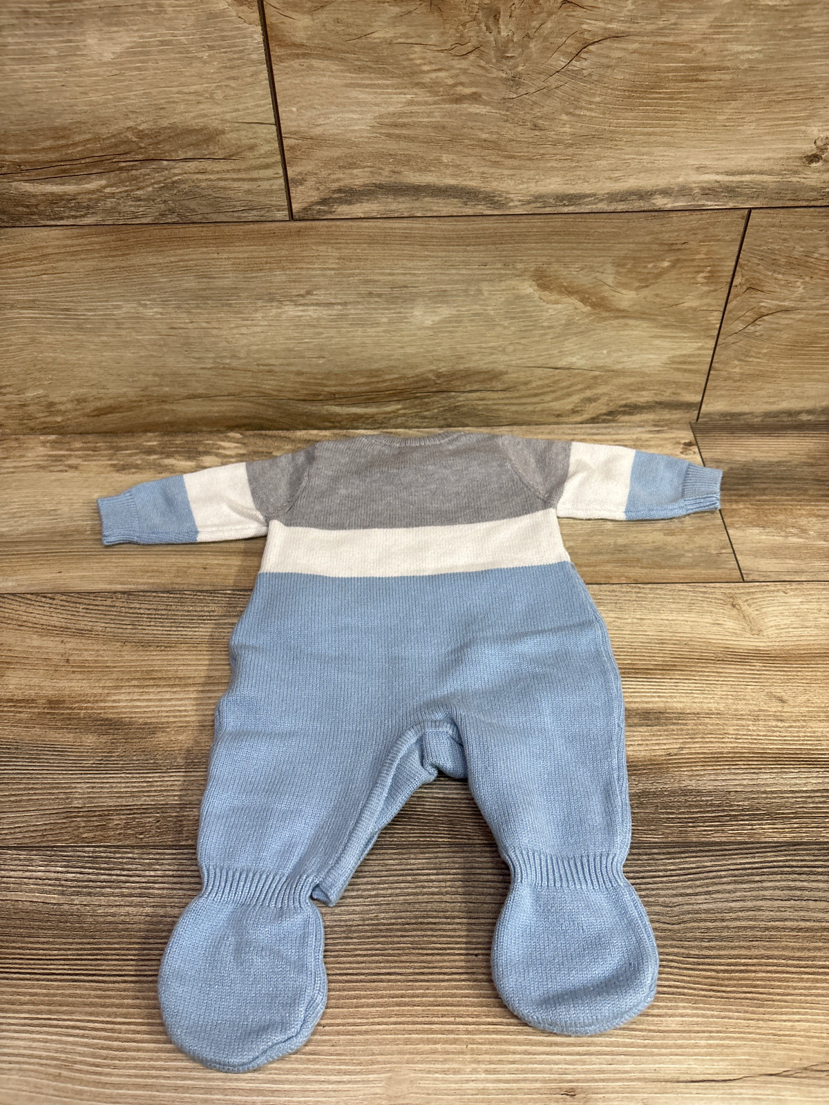 Shein Vintaside Knit Footed Coverall Blue sz 0-1m