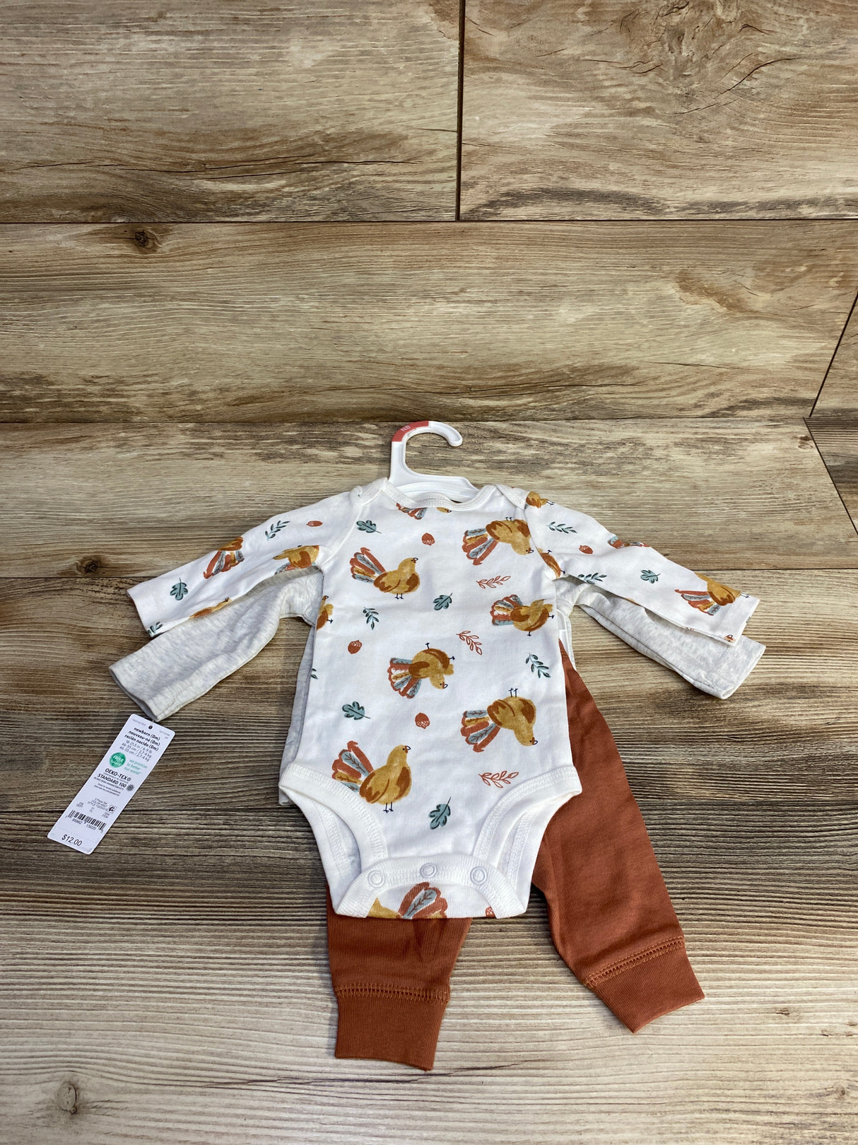 NEW Just One You 3pc My First Thanksgiving Set Grey sz Newborn