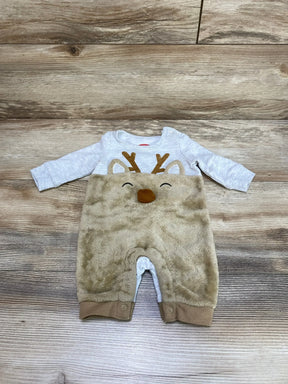Holiday Time Reindeer Coverall Grey sz 0-3m - Me n Mommy To Be