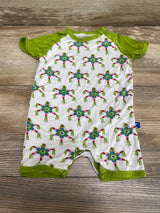 KicKee Pants Short Sleeve Raglan Romper in Natural Pinata sz 0-3m