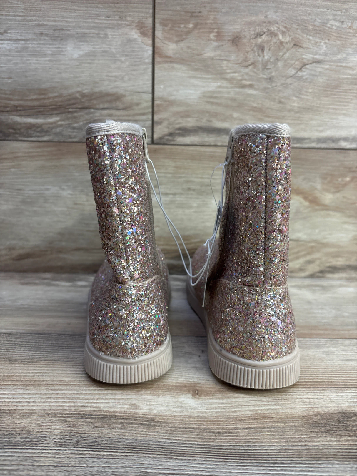 NEW Cat & Jack Holland Shearling Style Boots Glittery Gold sz 5Y