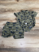 Baby B.U.M. 2pc Button Up Bodysuit & Shorts Green sz 9m