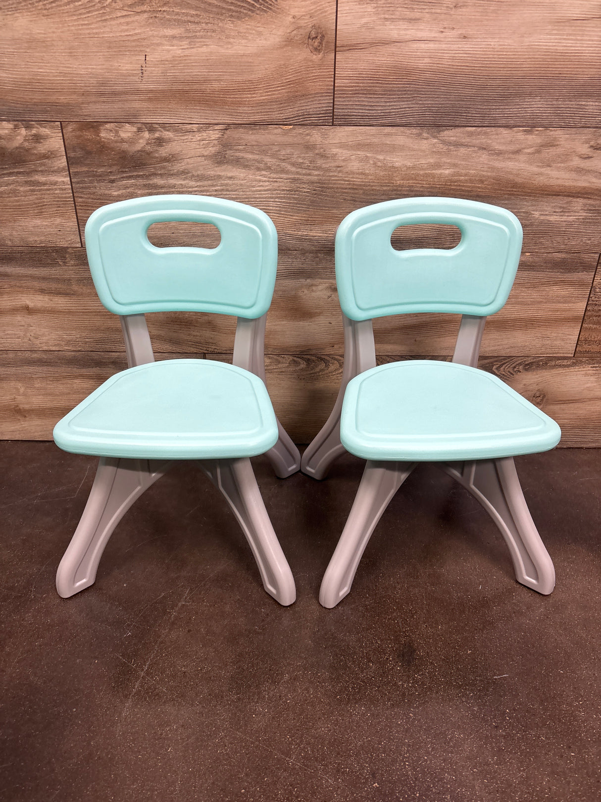 Gymax Kids Table & Two Chairs with Storage Bins, Blue