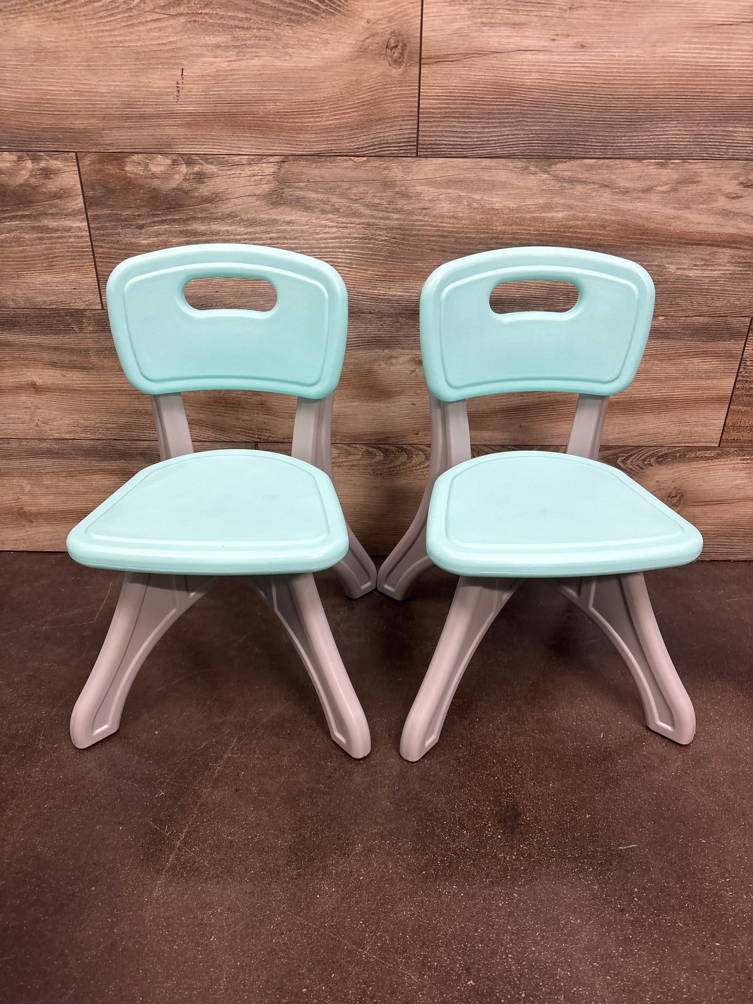 Gymax Kids Table & Two Chairs with Storage Bins, Blue