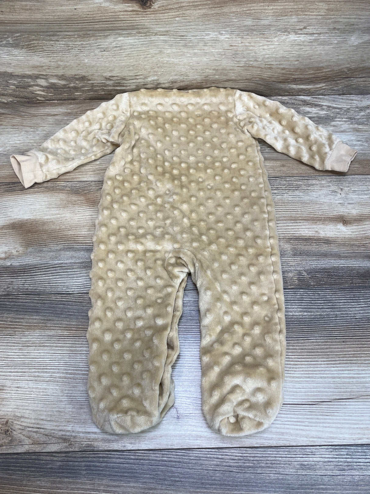 Baby Starters Minky Dot Monkey Coverall Beige sz 6m