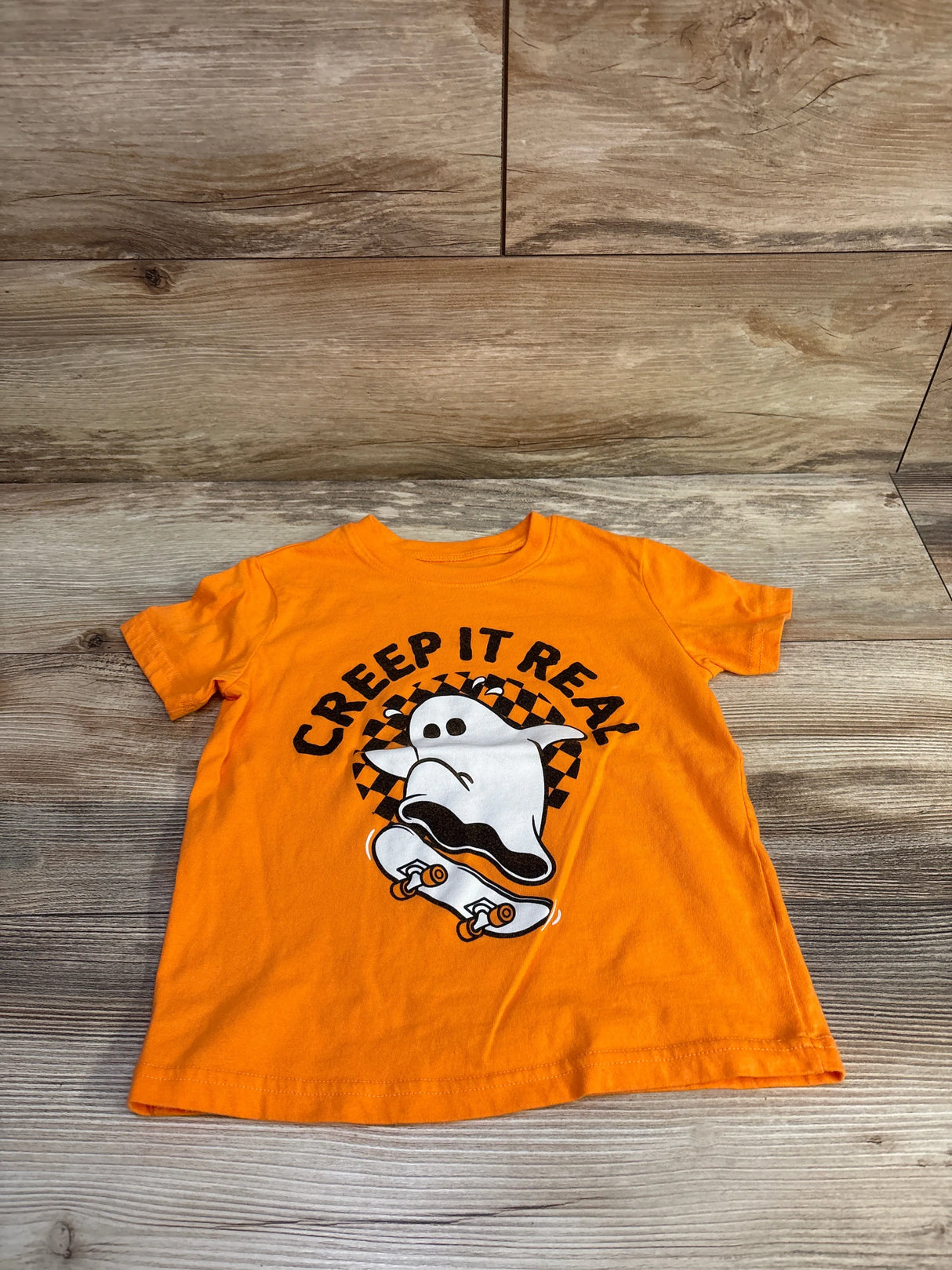 Jumping Beans Creep It Real Shirt Orange sz 4T