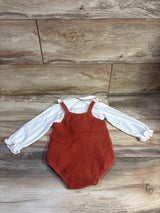 Cloud Island 2pc Collared Long Sleeve Shirt & Knit Bubble Romper White sz 18m
