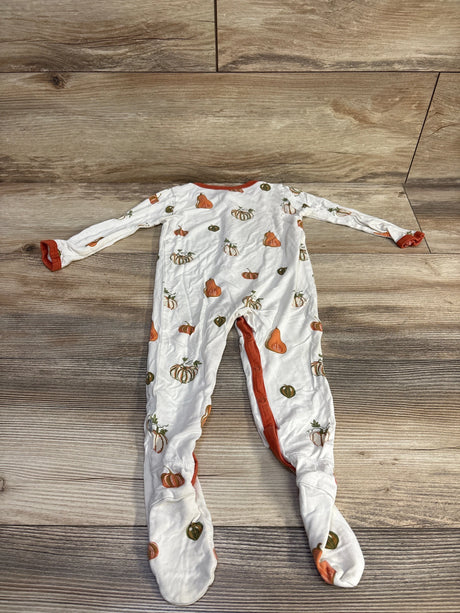 Kyte Pumpkin Snap Footie White sz 12-18m - Me n Mommy To Be