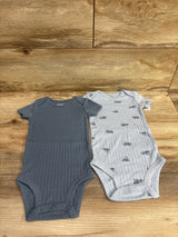 NEW Child Of Mine 2pk Ribbed Bodysuits Blue sz 6-9m