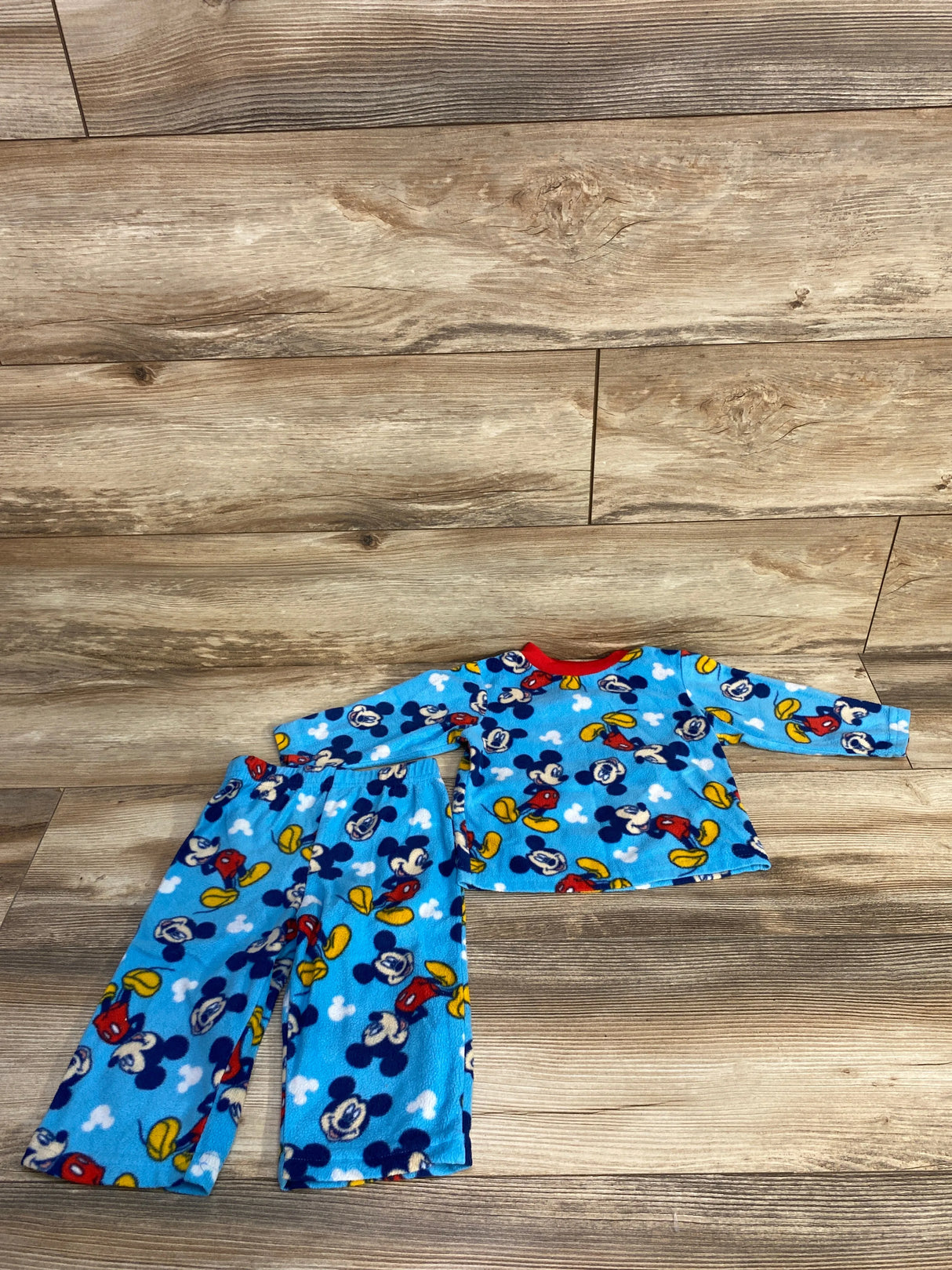 Disney Junior 2pc Mickey Fleece Pajama Set Blue sz 18m