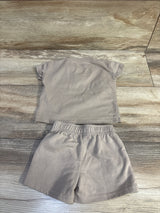 Disney Baby 2pc Not Lazy Just One Stand By Shirt & Shorts Brown sz 0-3m