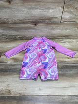 1pc Rashguard Swimsuit Purple sz 3T