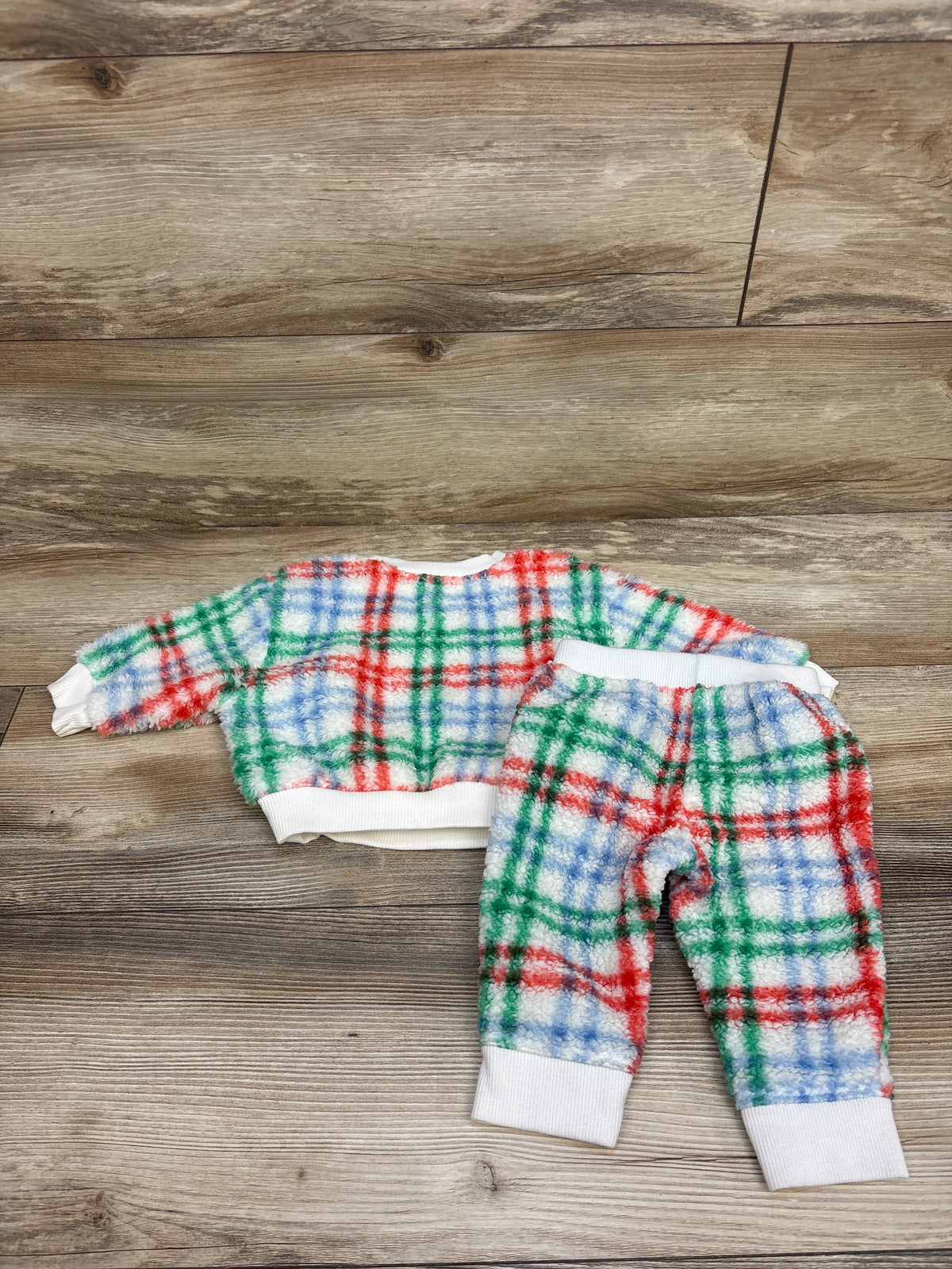 Cat & Jack 2pc Sherpa Pullover Sweatshirt & Pants Set White sz 3-6m