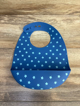 Cloud Island Silicone Bib, Blue Star Print