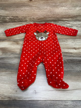 Carter's Polka Dot Deer Blanket Sleeper Red sz 3m