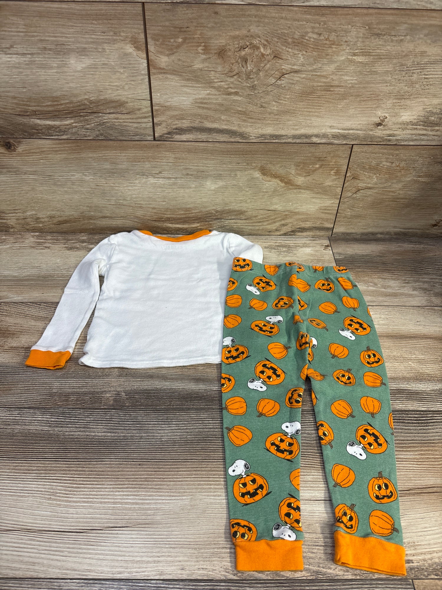 Peanuts 2pc Halloween Pajama Set White sz 3T