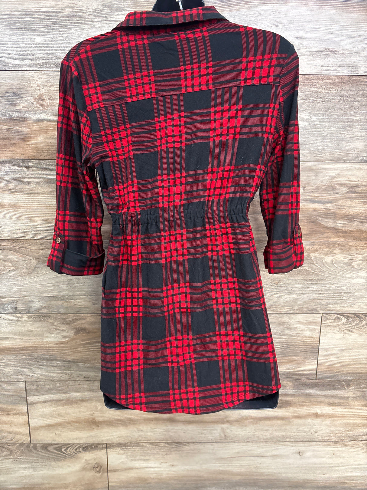 Derek Heart Long Sleeve Plaid Maternity Shirt Red sz Medium