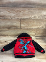 Marvel Spider-Man Sherpa Lined Zip-Up Hooded Jacket Red sz 3T
