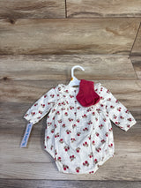 NEW Carter's 3pc Long Sleeve Bubble Romper, Headband, & Socks Set Ivory sz Newborn