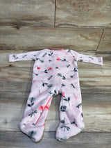 Pink Zak & Zoey baby blanket sleeper with floral print on a wooden background