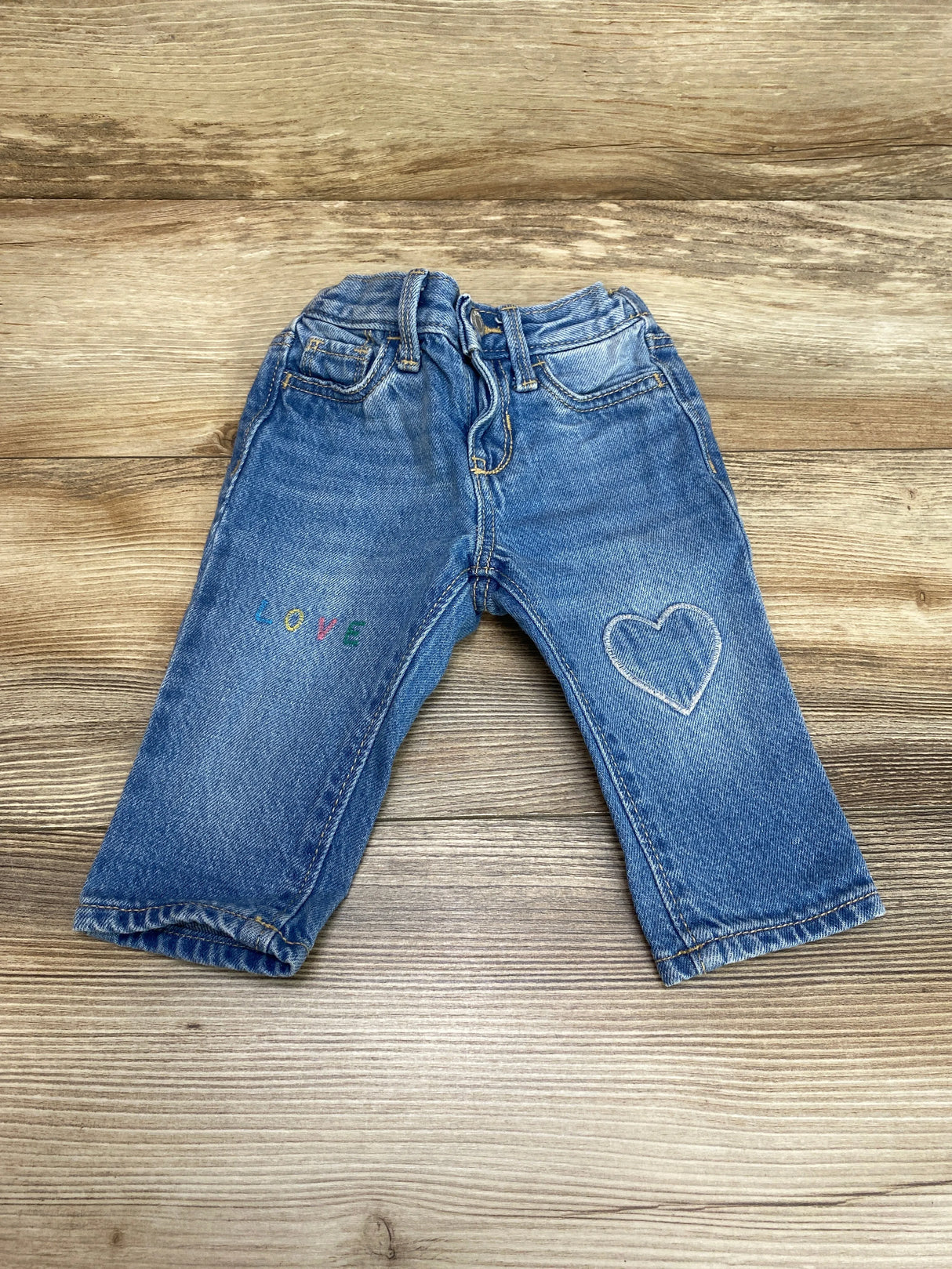 Old Navy Straight Embroidered Jeans Blue sz 6-12m