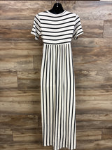 NEW Pinkblush Maternity Short Sleeve Striped Maxi Dress White sz Medium