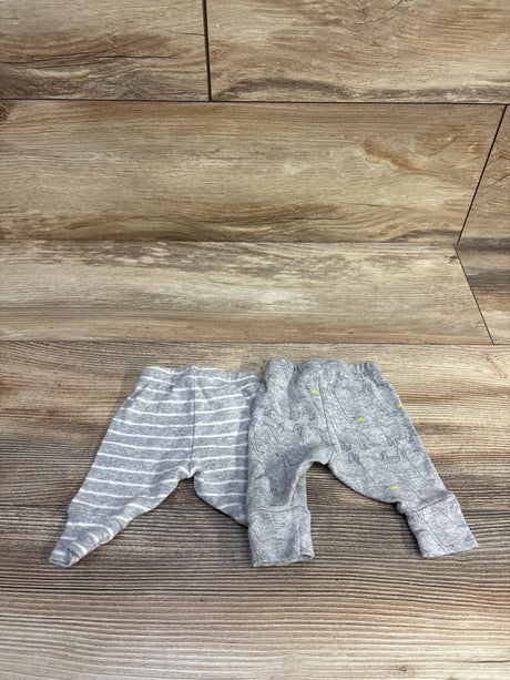 Simple Joys 2pk Dino & Striped Pants Grey sz Preemie - Me n Mommy To Be