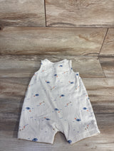 Just One You Ribbed Henley Shortie Romper Beige sz 9m