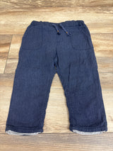 H&M Lined Drawstring Cotton Pants Blue sz 12m