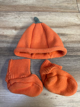 Just One You 2pc Knit Pumpkin Hat & Booties Set Orange One Size