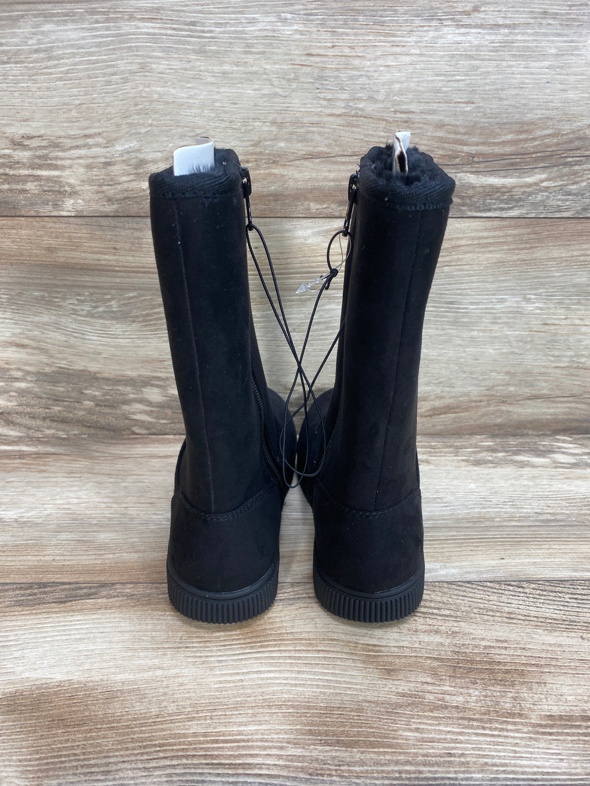 NEW Cat & Jack Natalia Tall Shearling Style Boots Black sz 13c