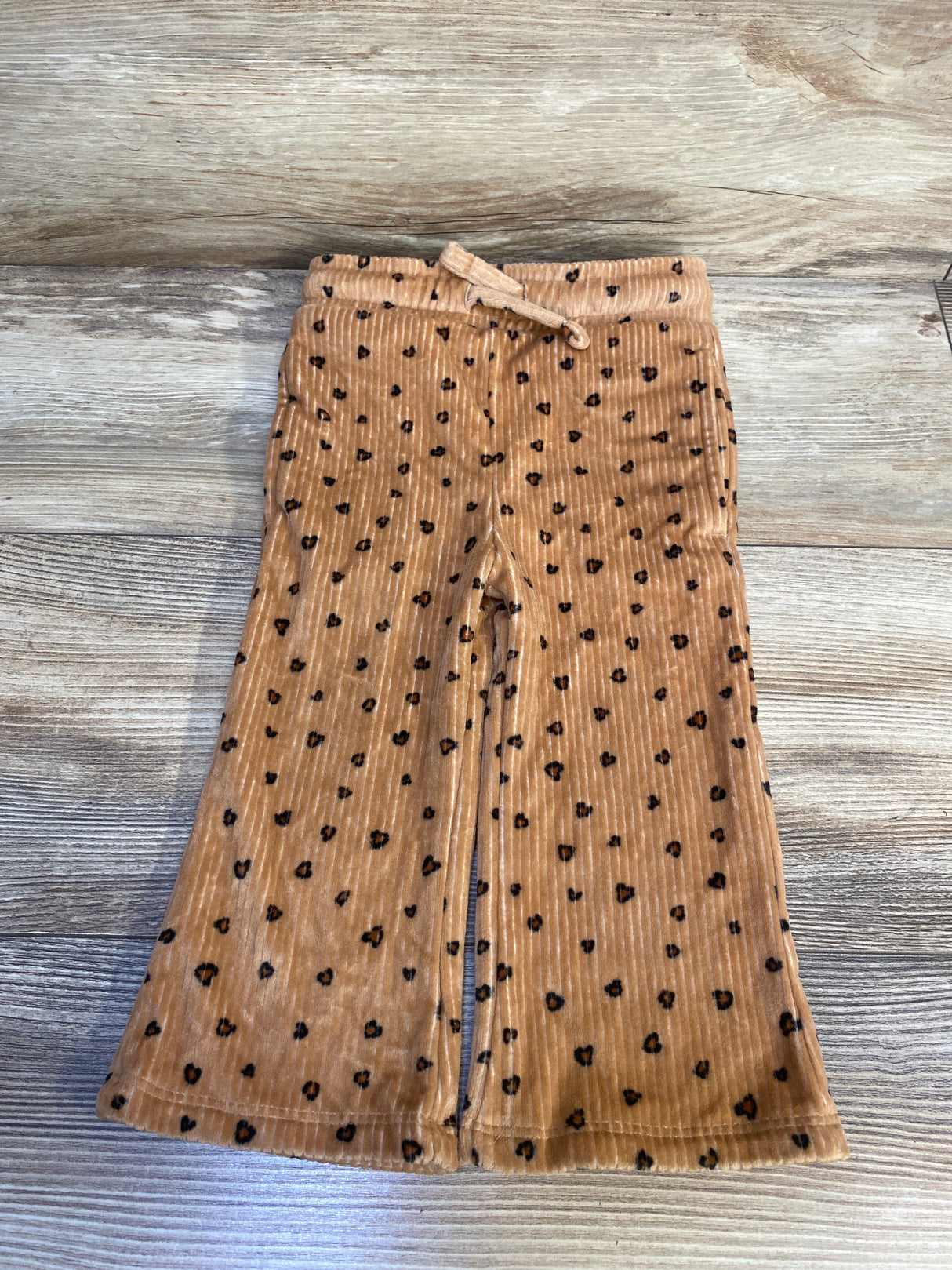 Jumping Beans Ribbed Velour Leopard Print Pull On Pants Brown sz 18m