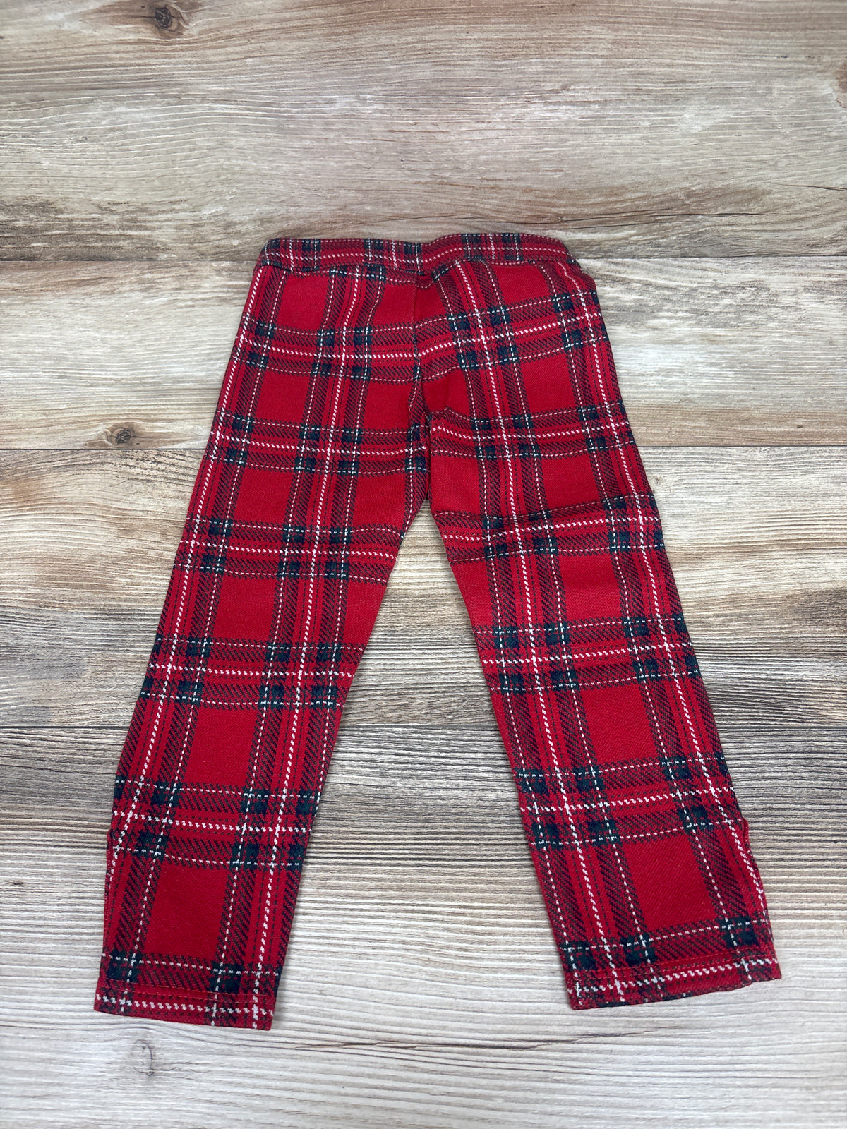 NEW Janie & Jack Tartan Plaid Button Cuff Ponte Pants Red sz 3T