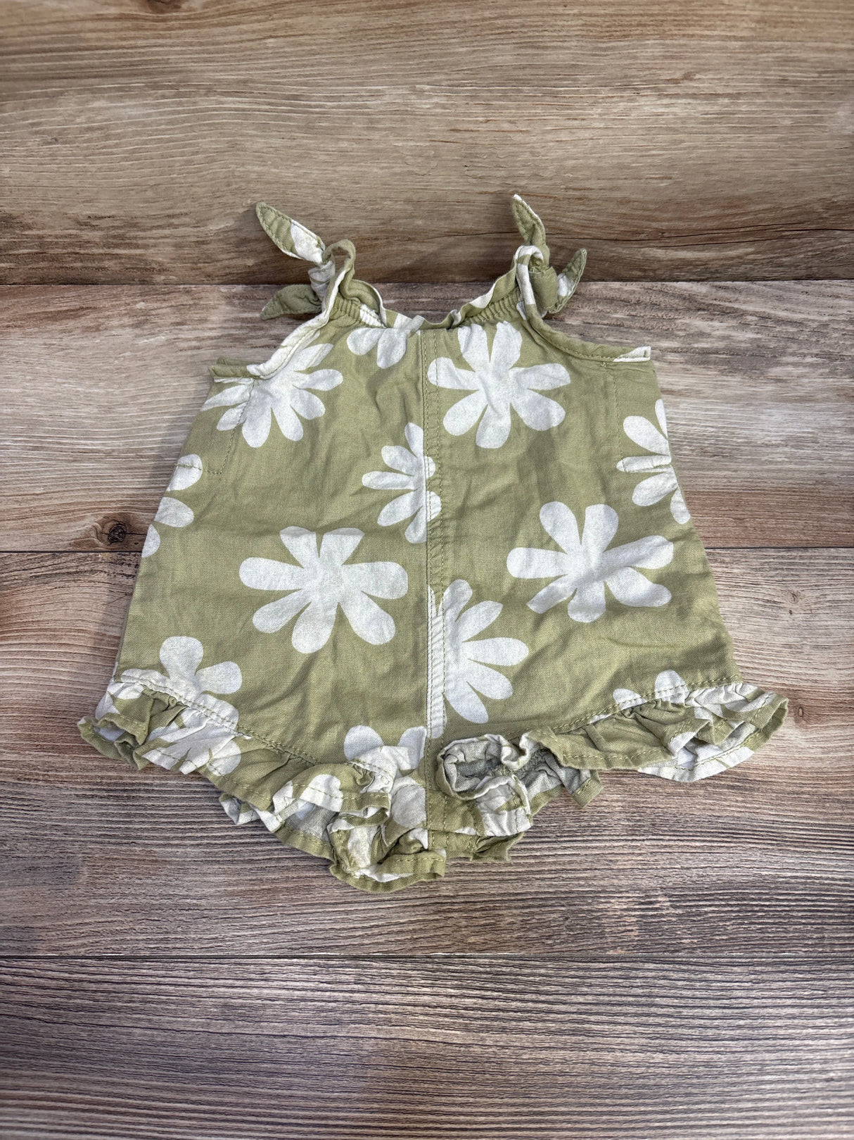 Little Co. Ruffle Floral Romper Green sz 6m - Me n Mommy To Be