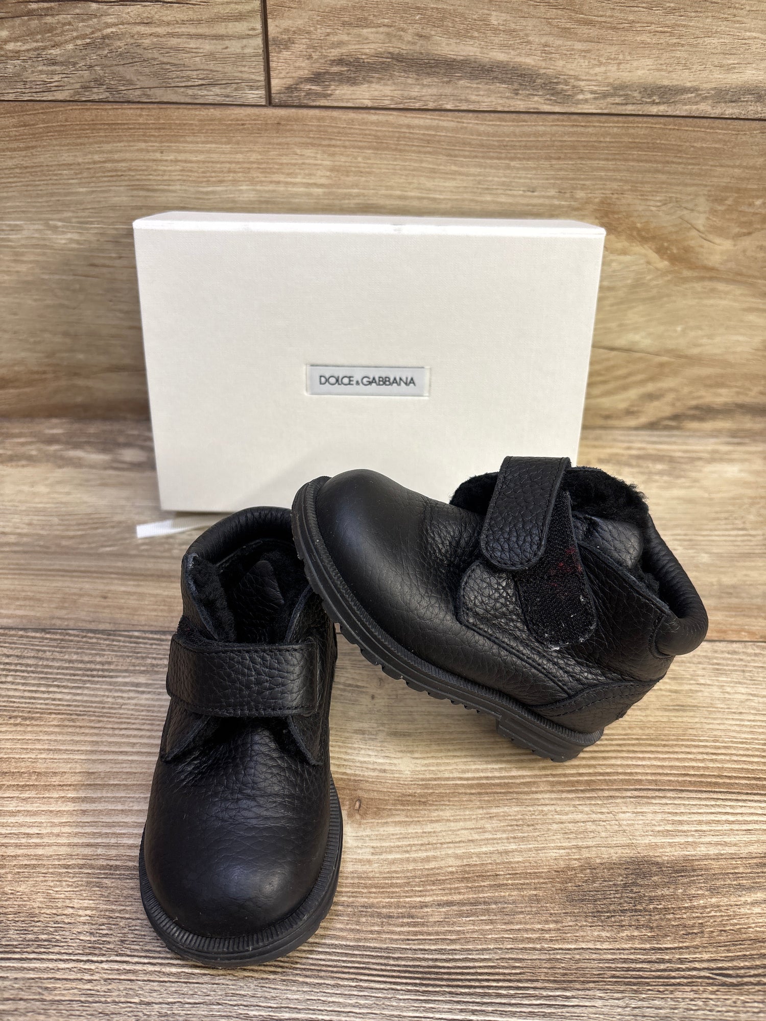Dolce & Gabbana Leather Fur Lined Boots Black sz 5c