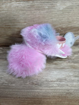 NEW First Steps Faux Fur Slides Pink sz 1c