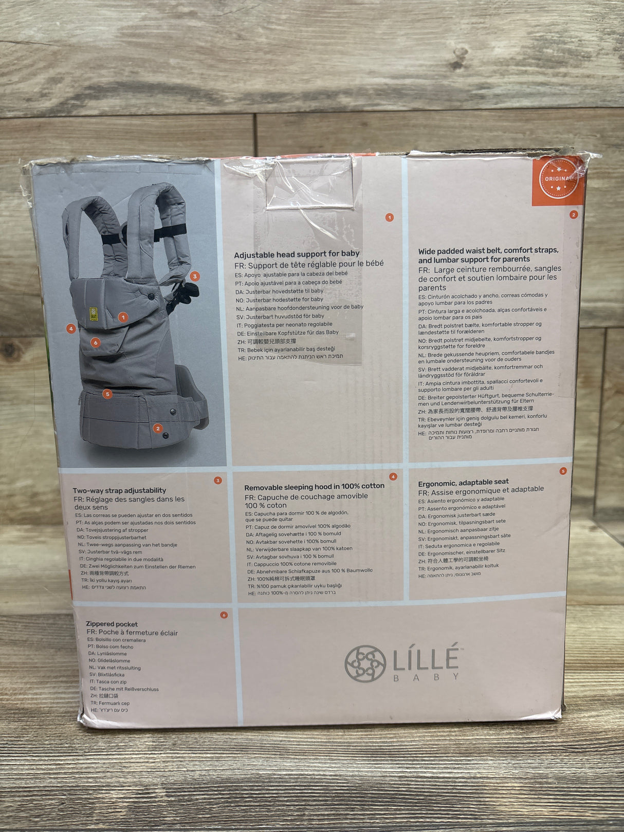 NEW LILLEbaby Complete Original 6-in-1 Baby Carrier - Desert Leopard 7-45lbs