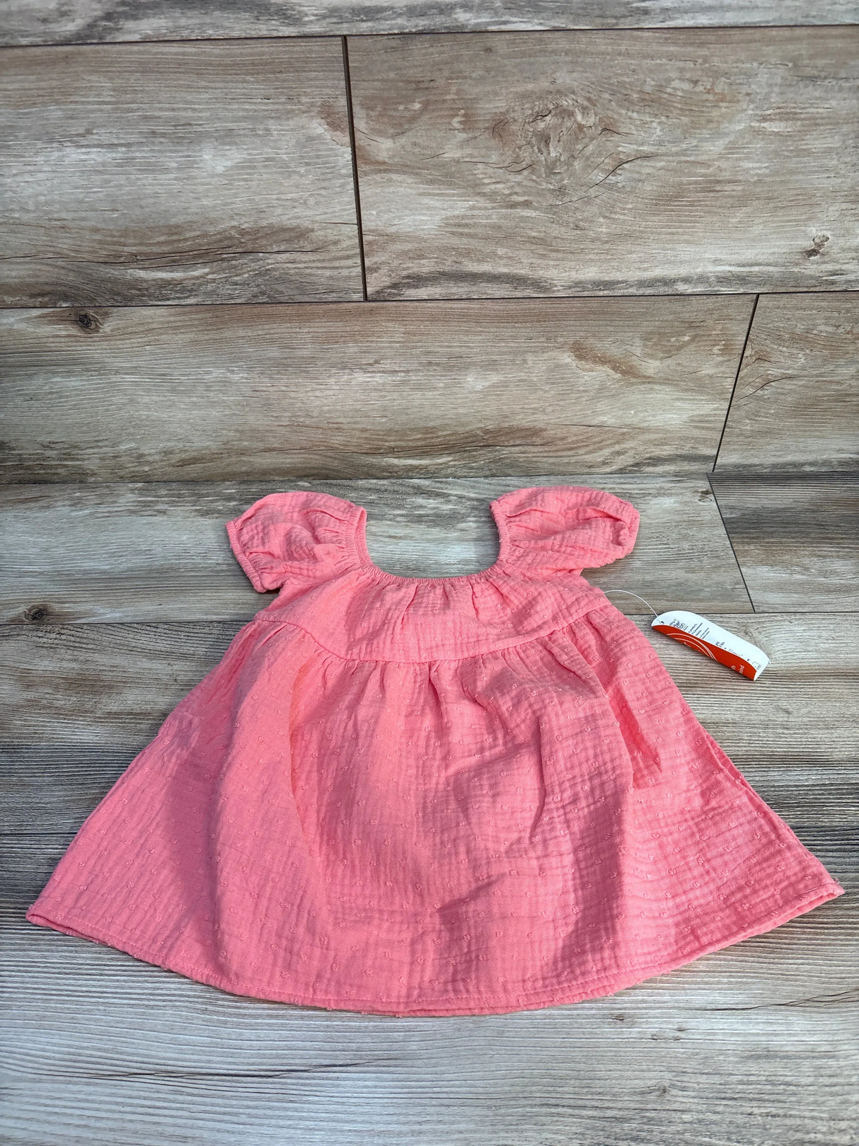 NEW Wonder Nation Puff Sleeve Swiss Dot Dress Pink sz 12m