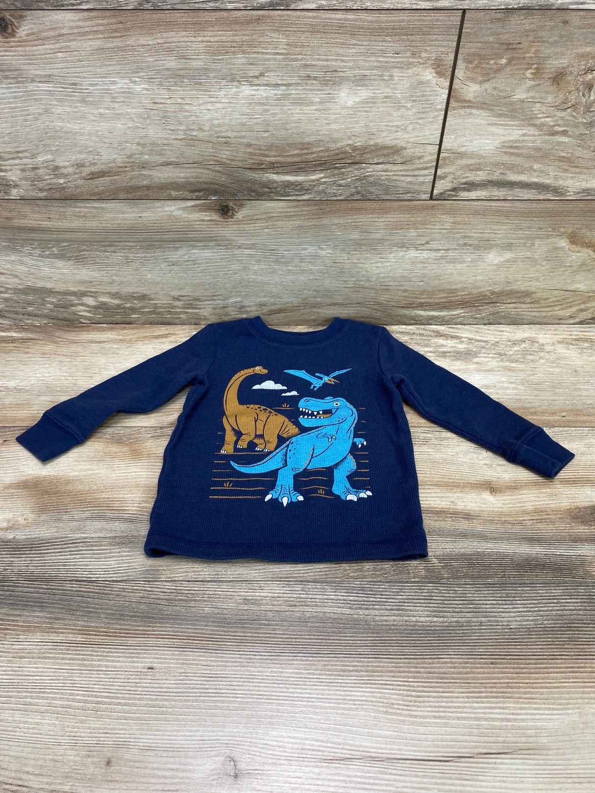 Jumping Beans Dino Thermal Shirt Blue sz 18m