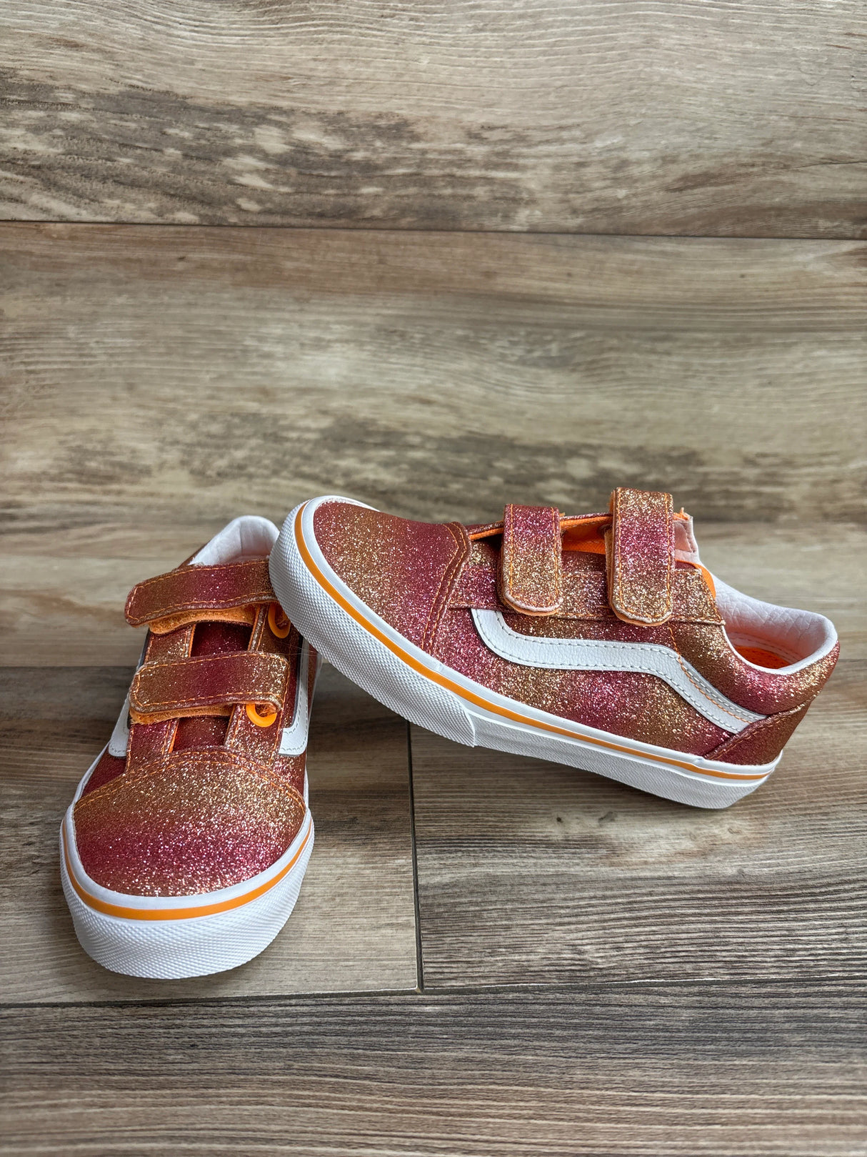 Vans Old Skool V 'Sunrise Glitter' Sneakers Orange sz 13c
