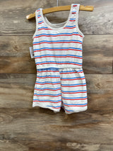 NEW Barbie Striped Terry Cloth Cherry Tank Romper White sz 2T