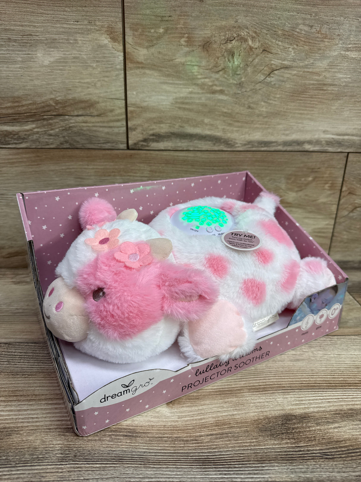 NEW Dreamgro Lullaby Dreams Projector Soother Pink Cow