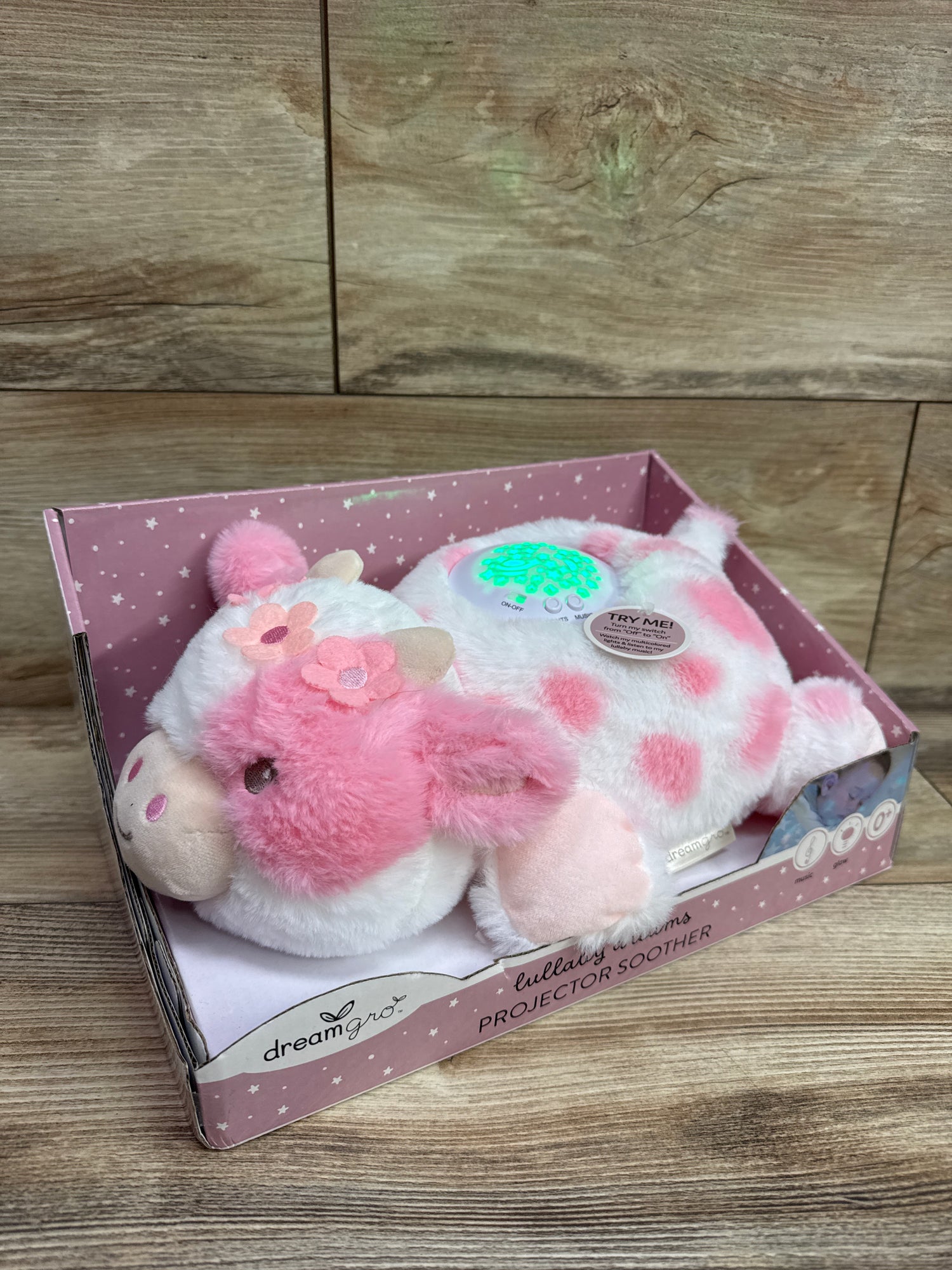 NEW Dreamgro Lullaby Dreams Projector Soother Pink Cow