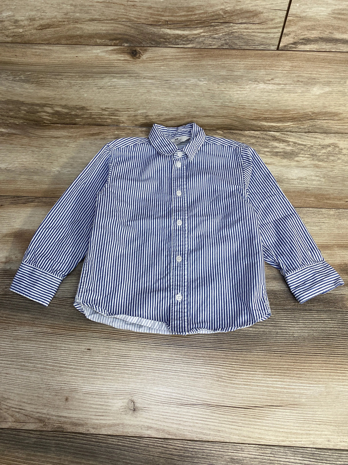 H&M Striped Button-Up Shirt Blue sz 3T